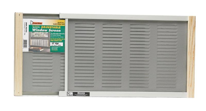 Frost King W.B. Marvin AWS1207 Window Screen, 10 in L, 21 to 37 in W, Aluminum, Steel/Tan