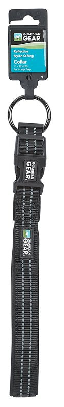 Guardian Gear ZA0006 20 30 Dog Collar, O-Ring Link, 20 to 30 in L Collar, Nylon, Jet Black