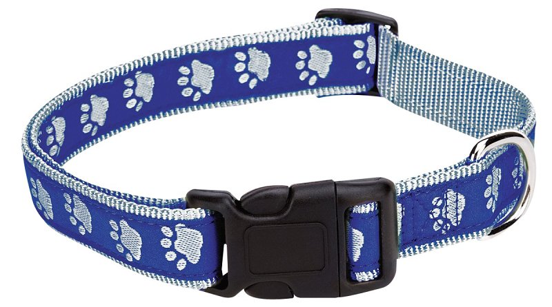 Casual Canine ZA8871 10 19 Dog Collar, 10 to 16 in L Collar, 5/8 in W Collar, Nylon, Blue, Two Tone Paw Print