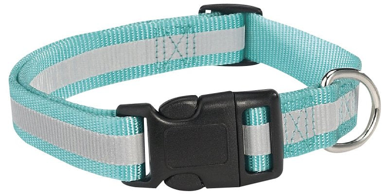 Guardian Gear ZA984 06 19 Dog Collar, 6 to 10 in L Collar, 3/8 in W Collar, Nylon, Blue, Reflective Taping