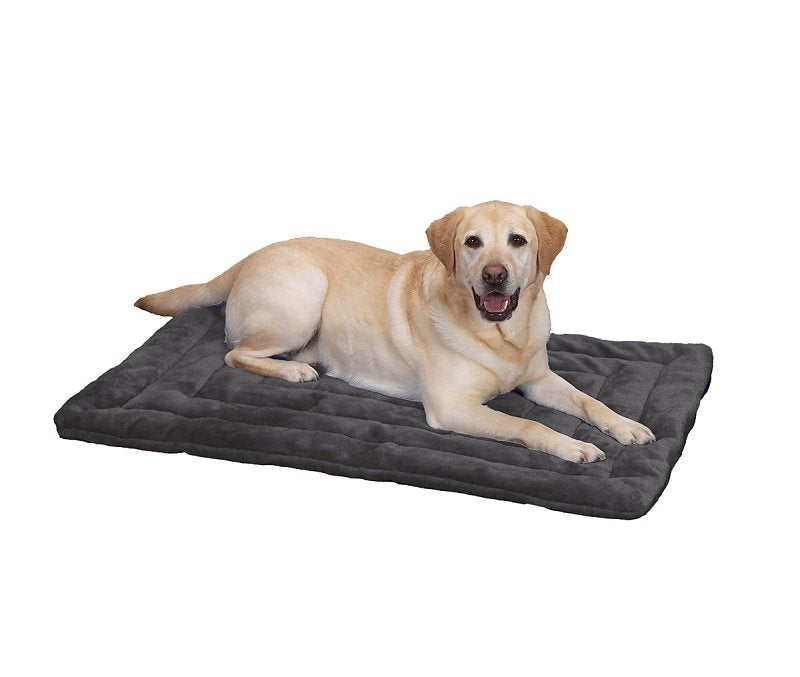 Slumber Pet ZW941 35 22 Plush Dog Mat, 35 in L, 22 in W, Plush Fur/Polyfiber Cover, Gray