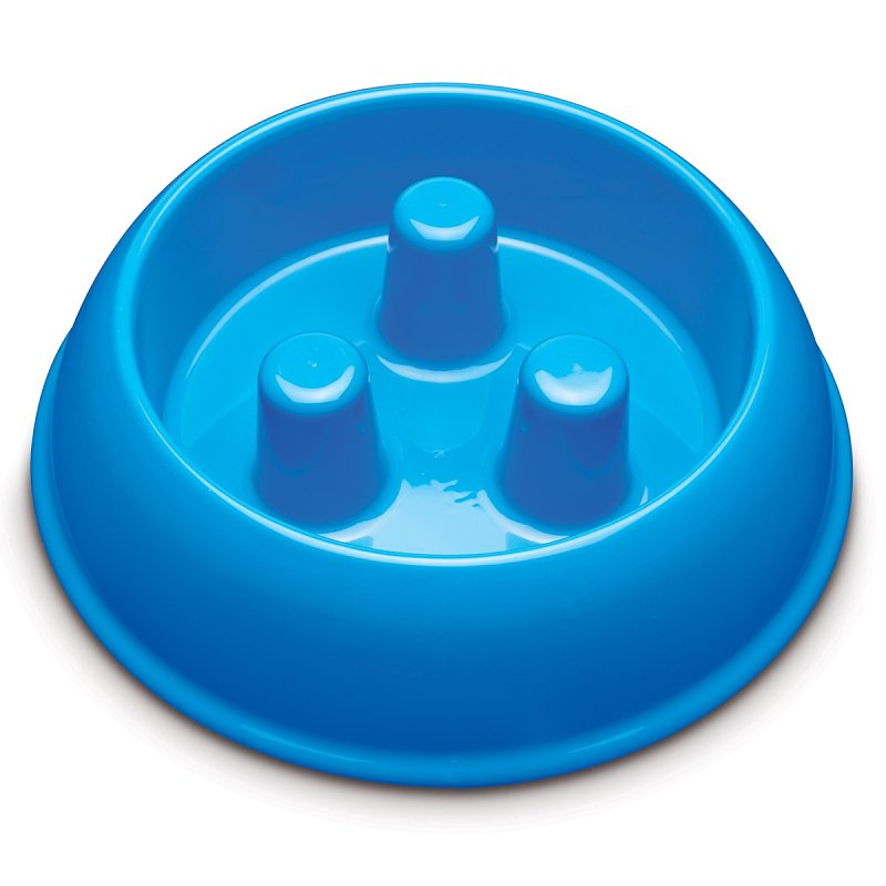 ProSelect ZX7082 15 Slow Feeder Bowl, M, 40 oz Volume, Plastic, Blue