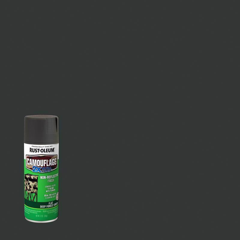 Rust-Oleum Specialty Flat Deep Forest Green Camouflage Spray Paint 12 oz, Pack of 6