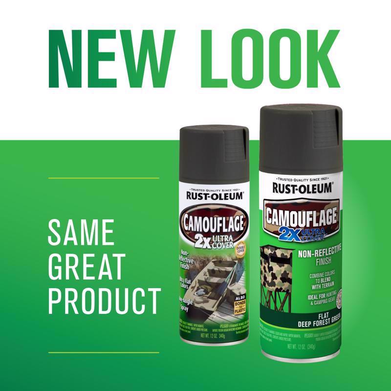 Rust-Oleum Specialty Flat Deep Forest Green Camouflage Spray Paint 12 oz, Pack of 6