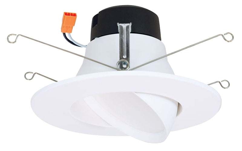 Halo LA56 Series LA56069301EWH Retrofit Downlight, 9 W, 120 VAC, 1-Lamp, LED Lamp, Aluminum/Steel, White
