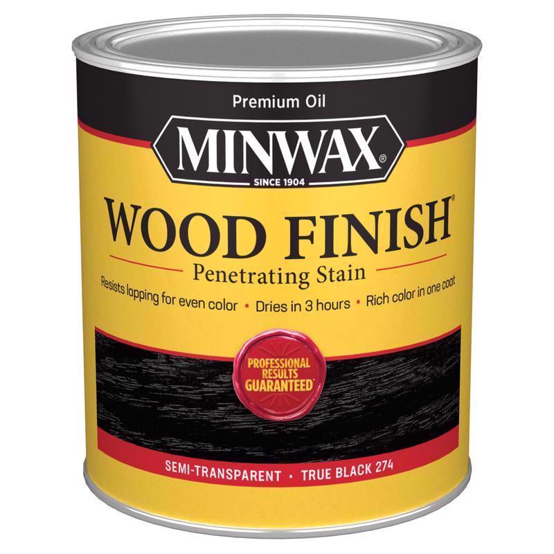 Minwax Wood Finish Semi-Transparent True Black Oil-Based Penetrating Wood Finish 1 qt