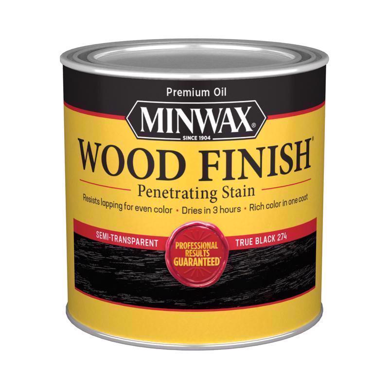 Minwax Wood Finish Semi-Transparent True Black Oil-Based Penetrating Wood Finish 1/2 pt