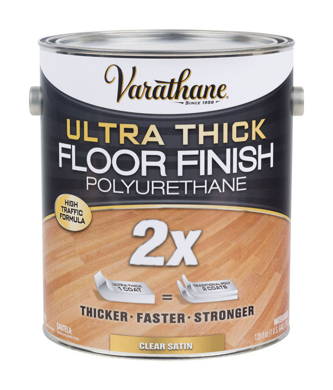 Varathane Transparent Satin Clear Water-Based Acrylic Urethane Floor Finish 1 gal, Pack of 2