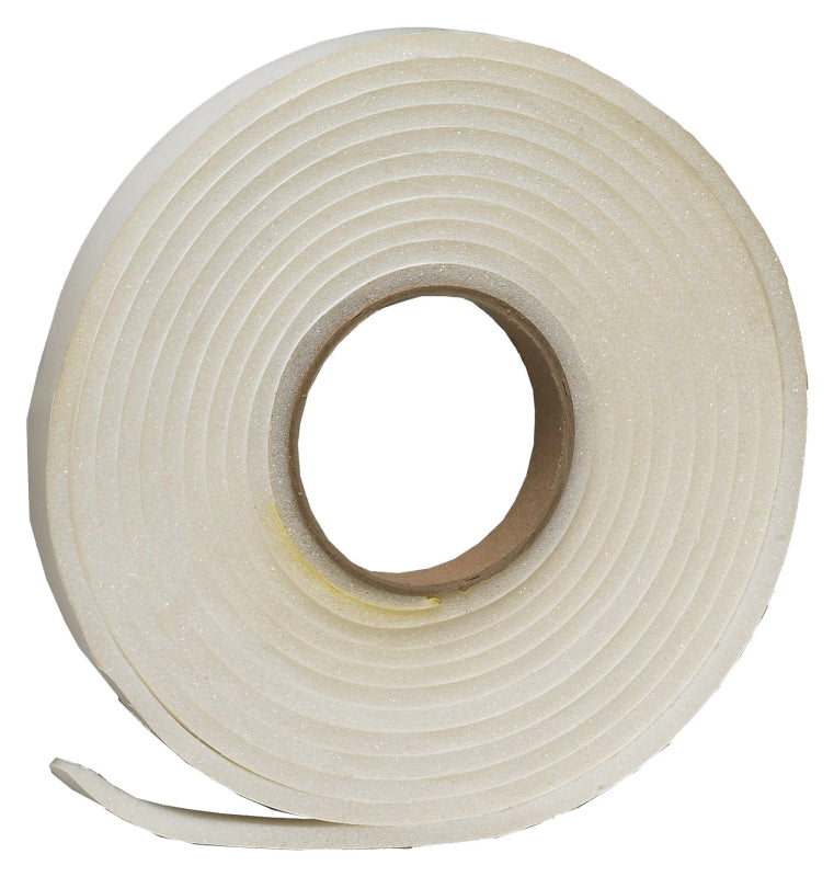 Frost King L342H Foam Tape, 3/4 in W, 17 ft L, 1/4 in Thick, Polyfoam, White