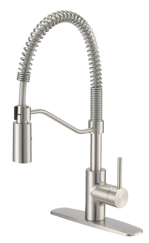 Boston Harbor FP4A0096NP Spring Pull-Down Kitchen Faucet, 1.8 gpm, 1-Faucet Handle, 1, 3-Faucet Hole, Stainless Steel