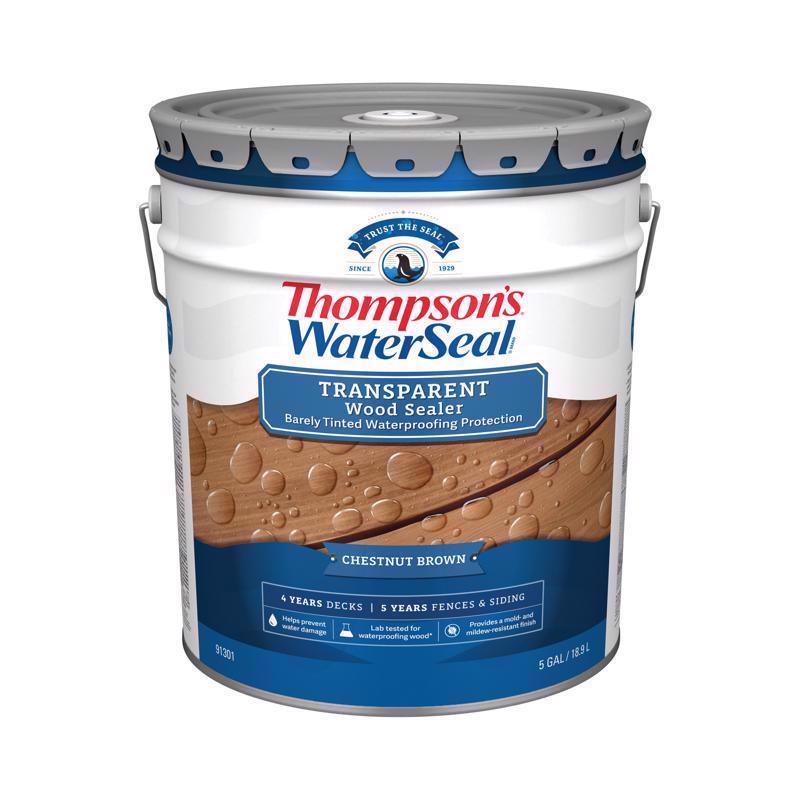 Thompson's WaterSeal Transparent Chestnut Brown Waterproofing Wood Stain and Sealer 5 gal