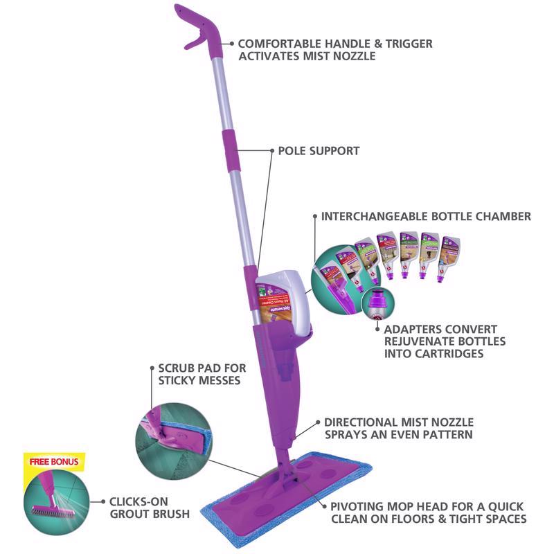 Rejuvenate Click n Clean 16 in. W Flat Mop Kit