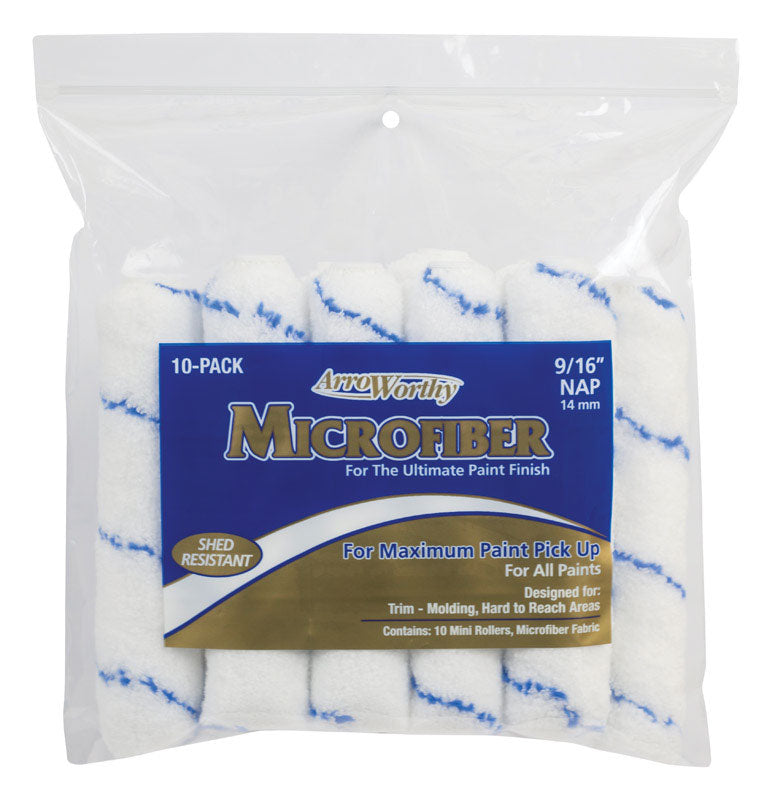 ArroWorthy Microfiber 6.5 in. W X 9/16 in. Mini Paint Roller Cover 10 pk, Pack of 6