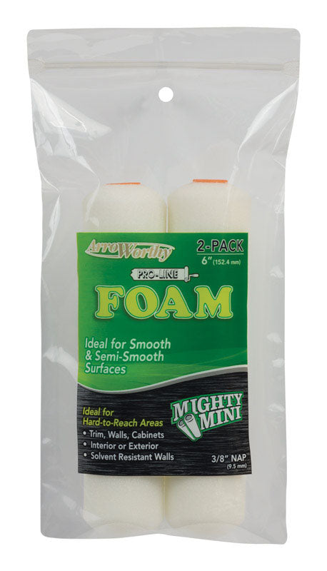 ArroWorthy ProLine Foam 6.5 in. W X 3/8 in. Mini Paint Roller Cover 2 pk, Pack of 12