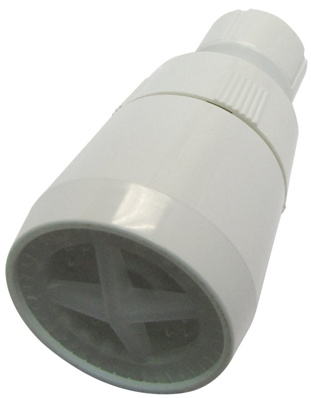 Plumb Pak Economy Series PP825-15 Showerhead, 2 gpm, 1/2 in Connection, Plastic