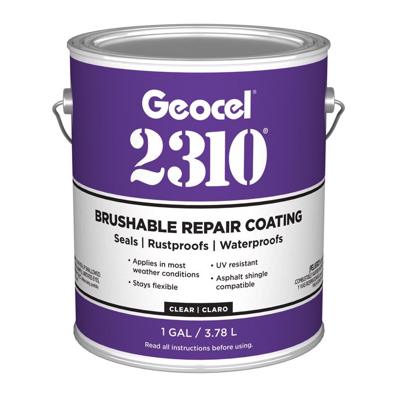 Geocel 2310 Tripolymer Brushable Repair Coating Crystal Clear Multi-Purpose Repair Coating 1 gal, Pack of 4