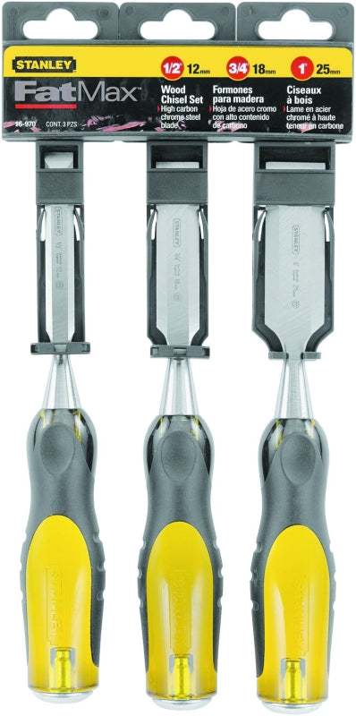 STANLEY Fatmax Thru-Tang 16-970 Chisel Set, 3-Piece, Yellow