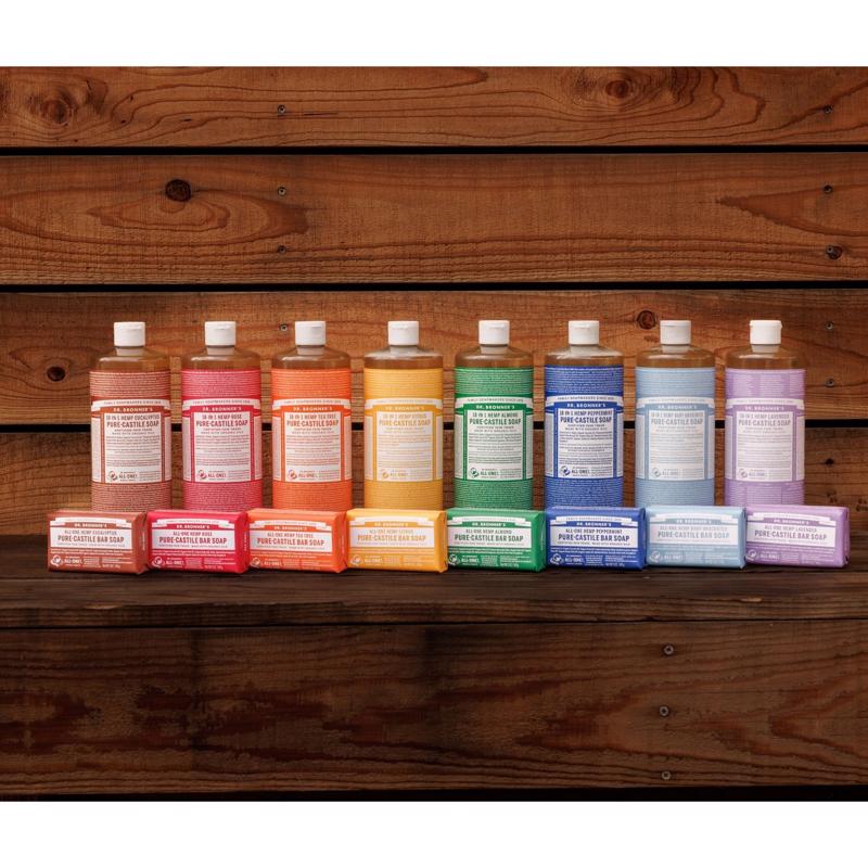 Dr. Bronner's 18-in-1 Organic Hemp Rose Scent Pure-Castile Liquid Soap 16 oz 1 pk, Pack of 12