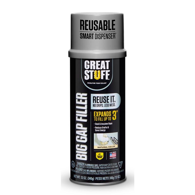 Great Stuff Smart Dispenser Ivory Polyurethane Insulating Foam Sealant 12 oz, Pack of 12