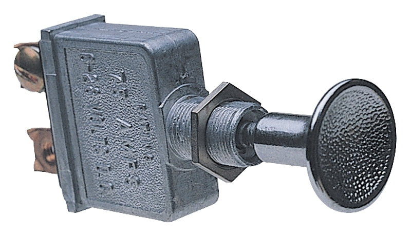 Calterm 41790 Push/Pull Switch, 75 A, 6/28 VDC, Screw Terminal, Nickel Housing Material, Silver