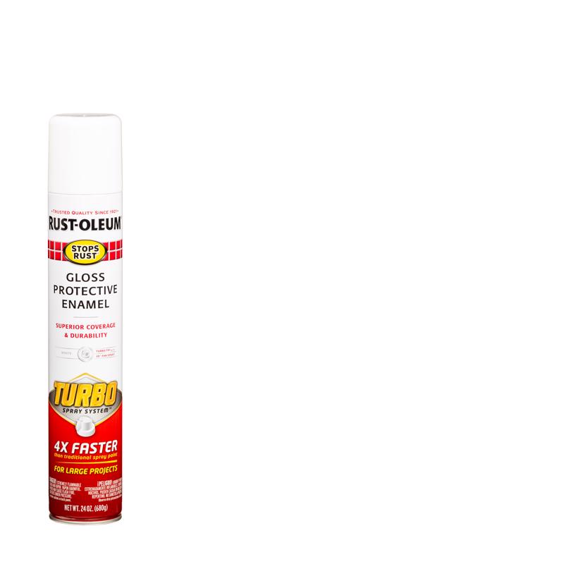 Rust-Oleum Stops Rust Gloss White Protective Enamel Spray Paint 24 oz, Pack of 6