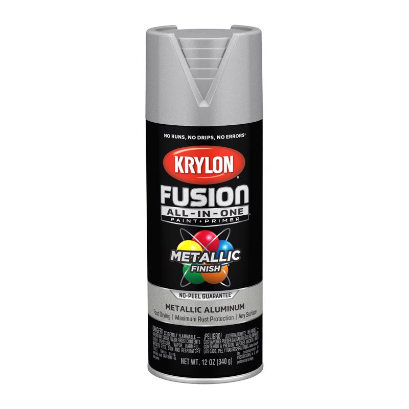 Krylon Fusion All-In-One Metallic Aluminum Paint+Primer Spray Paint 12 oz, Pack of 6