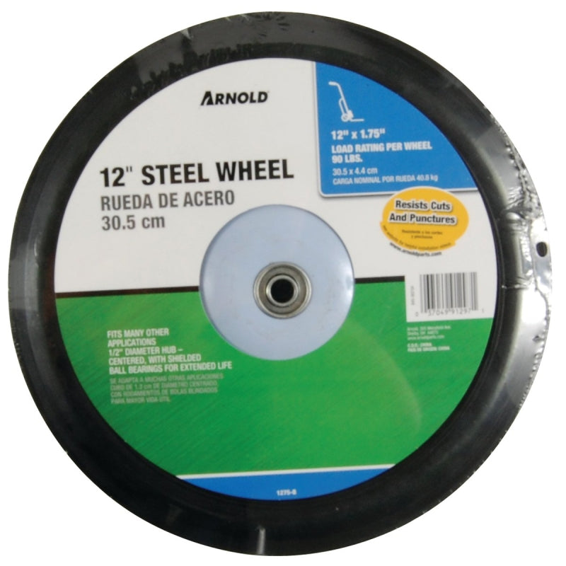 Arnold 1275-B Tread Wheel, Semi-Pneumatic, For: Lawn Mowers, Steel
