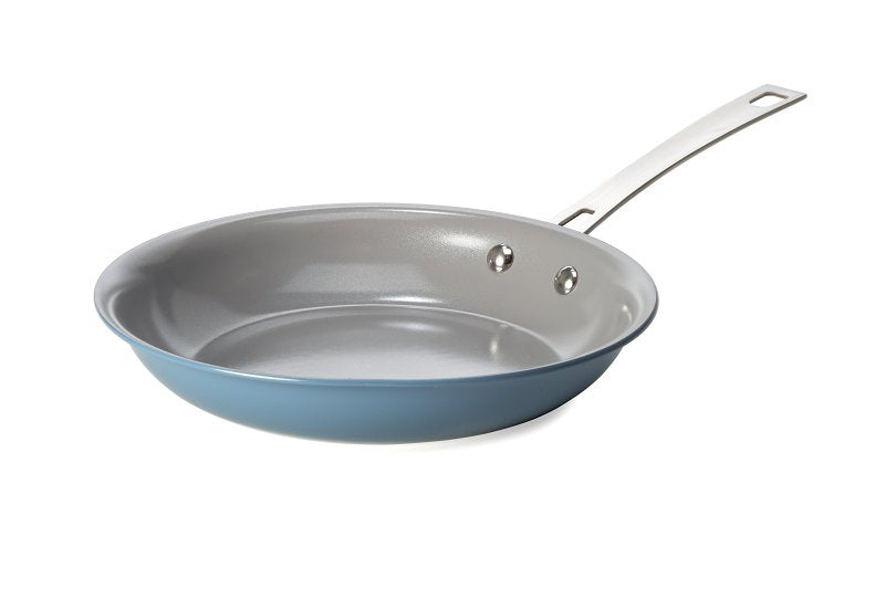 Ecolution EL11057-AS Fry Pan, 9-1/2 in Dia, Aluminum, Dusty Blue, Ceramic, Non-Stick: Yes, Dishwasher Safe: Yes