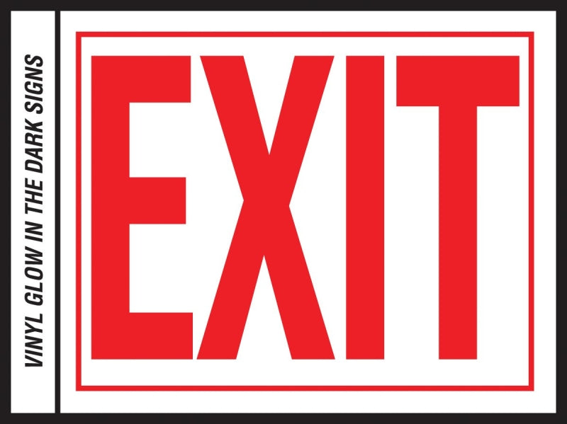 Hy-Ko EE-2 Safety Sign, Exit, Red Legend, Vinyl, 10 in W x 8 in H Dimensions