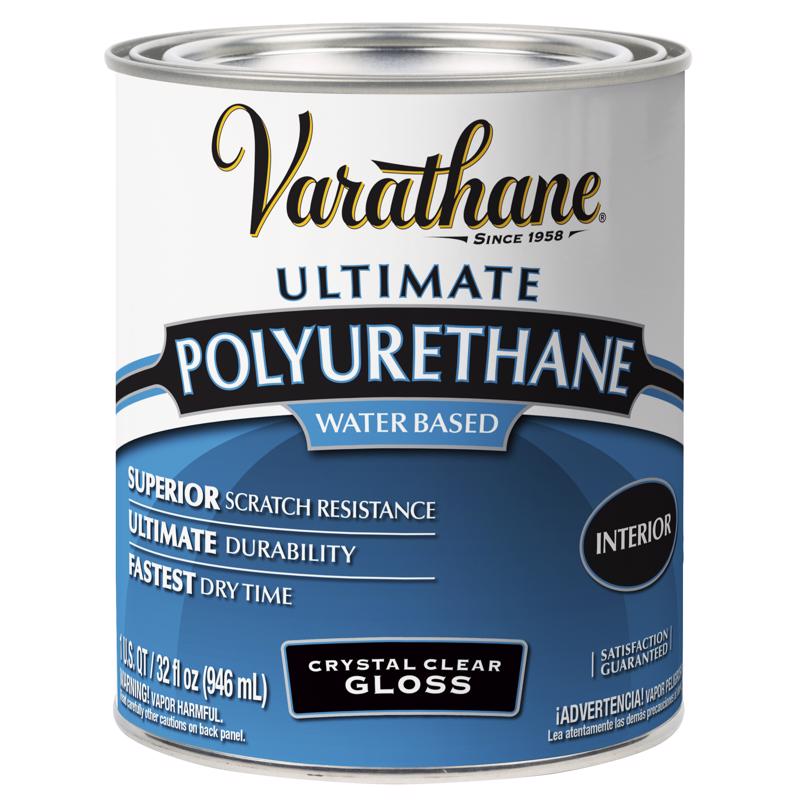 Varathane Ultimate Gloss Crystal Clear Water-Based Polyurethane 1 qt, Pack of 2