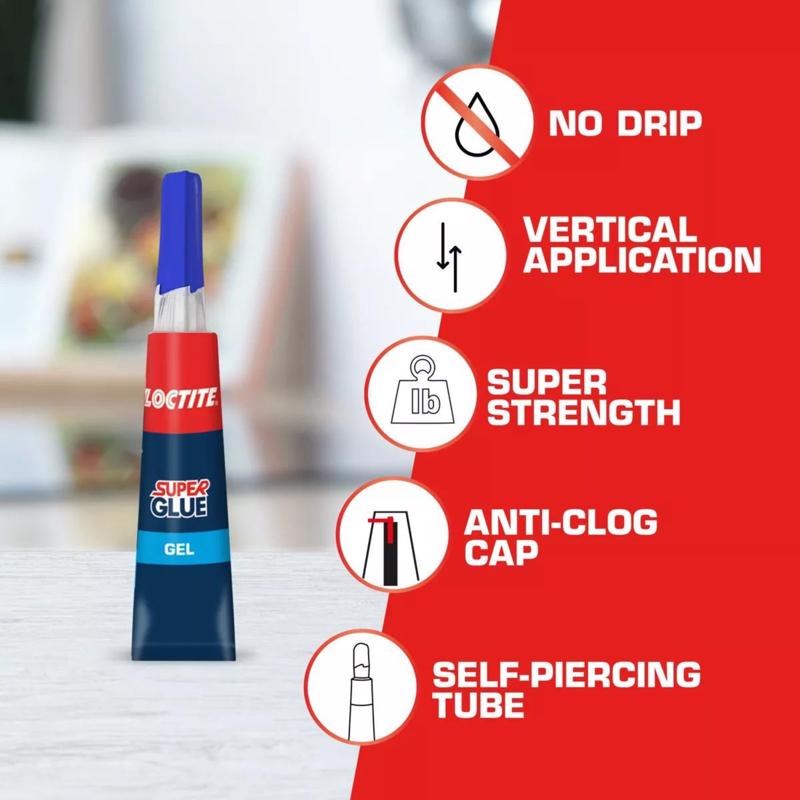 Loctite Super Glue Super Strength Ethyl Cyanoacrylate Clear Glue 2 gm