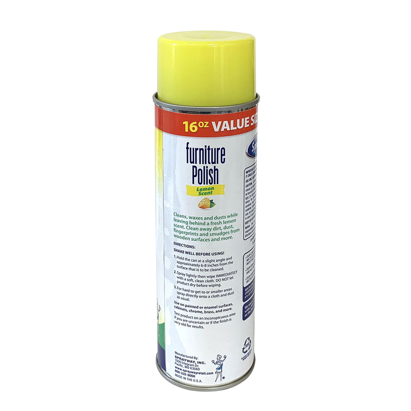 Sprayway Lemon Scent Furniture Polish 16 oz Spray, Pack of 6