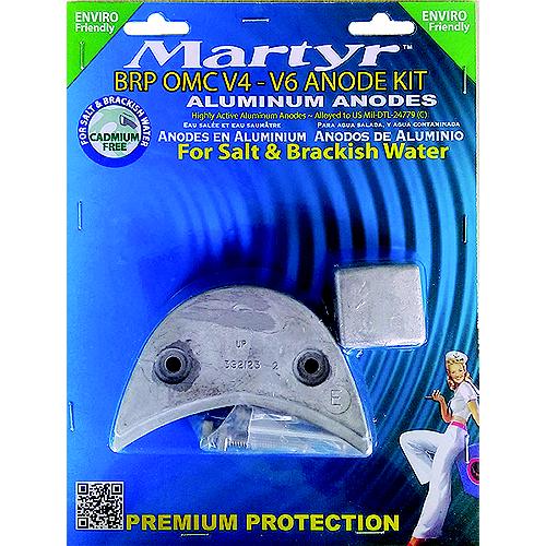 Martyr BRP OMC Johnson/Evinrude V4-V6 HP Anode Kit, Magnesium