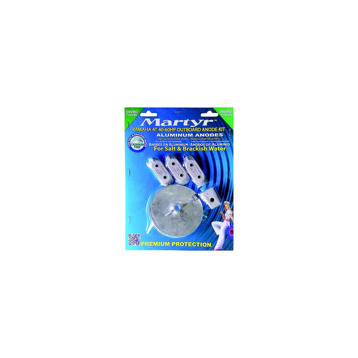 Martyr Rudder/Trim Tab Anode With Stainless Steel Allen Head
