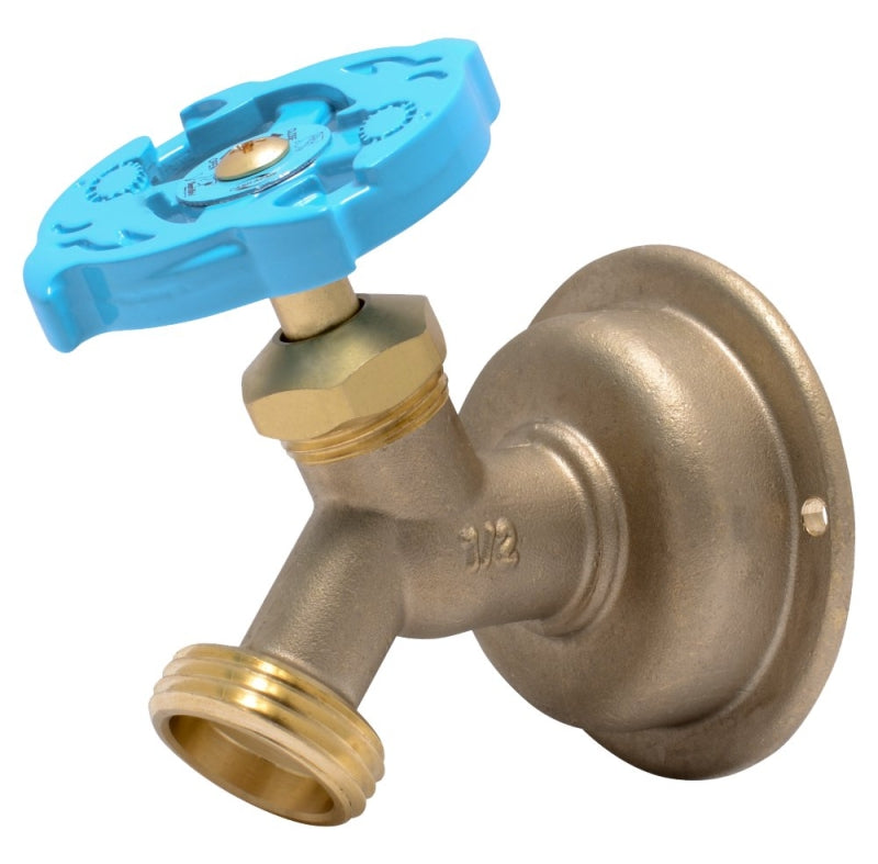 Cash Acme 24632LF Hose Bibb, 1/2 x 3/4 in Connection, MHT, 200 psi Pressure, Multi-Turn Lever Actuator, Brass Body