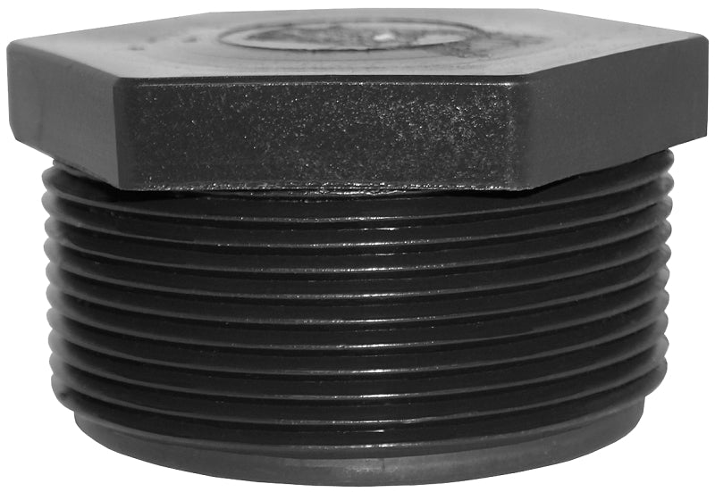 Green Leaf F1200PBG1 Plug, 1/2 in, MNPT, Hex Head, Polypropylene, Black