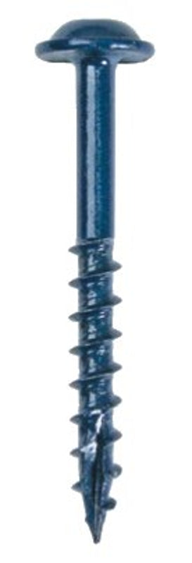 Kreg Blue-Kote SML-C250B-250 Pocket-Hole Screw, #8 Thread, Coarse Thread, Square Drive, Carbon Steel, 250/PK
