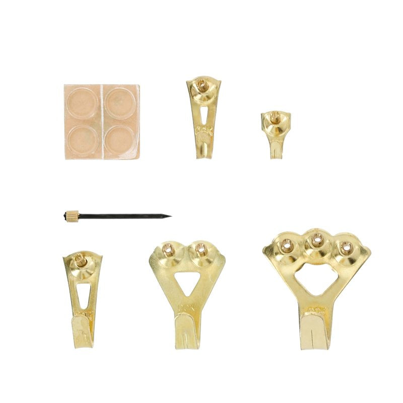 OOK 50918 Picture Hanging Kit, 5 to 100 lb, Steel, Brass, Gold