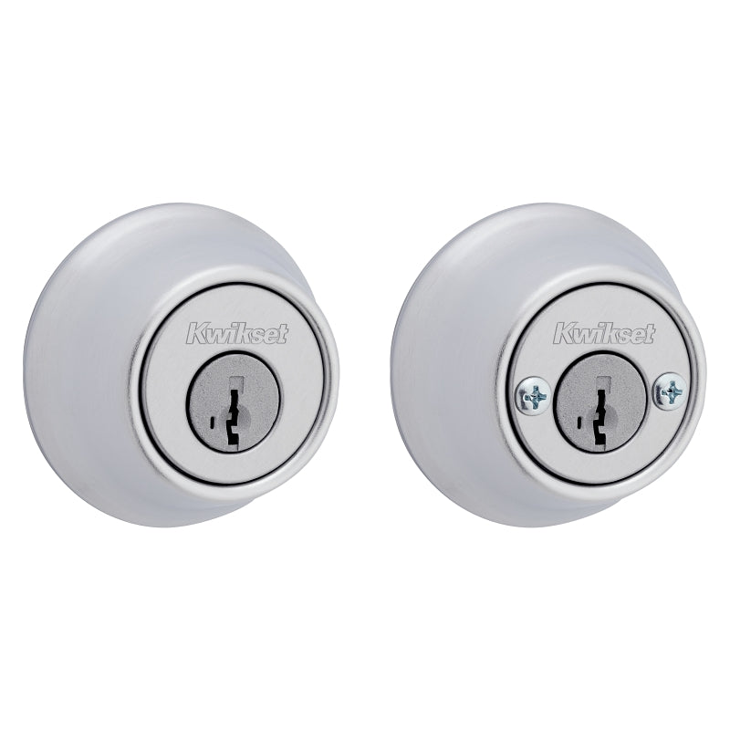 Kwikset 665 Series 665 26D SMT Deadbolt, 3 Grade, Keyed Key, Zinc, Satin Chrome, 2-3/8 to 2-3/4 in Backset, KW1 Keyway