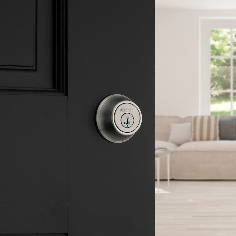 Kwikset 660 Series 660 15 SMT Deadbolt, 3 Grade, Keyed Key, Zinc, Satin Nickel, 2-3/8 to 2-3/4 in Backset, KW1 Keyway