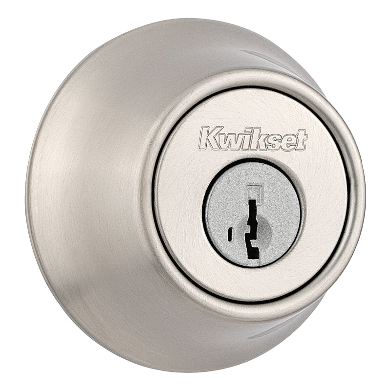 Kwikset 660 Series 660 15 SMT Deadbolt, 3 Grade, Keyed Key, Zinc, Satin Nickel, 2-3/8 to 2-3/4 in Backset, KW1 Keyway