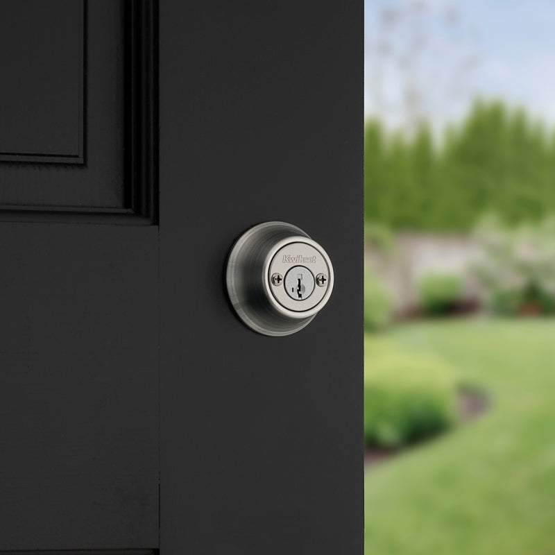 Kwikset 665 Series 665 15 SMT Deadbolt, 3 Grade, Keyed Key, Zinc, Satin Nickel, 2-3/8 to 2-3/4 in Backset