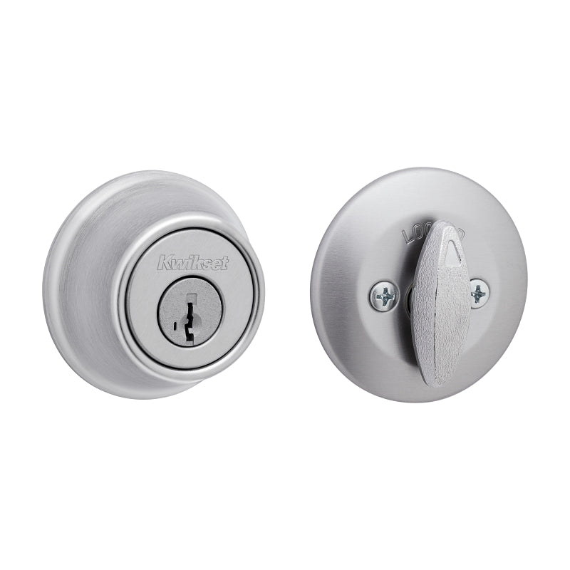 Kwikset 660 Series 660M 26D SMT C Deadbolt, 3 Grade, Keyed Key, Zinc, Satin Chrome, 2-3/8 to 2-3/4 in Backset