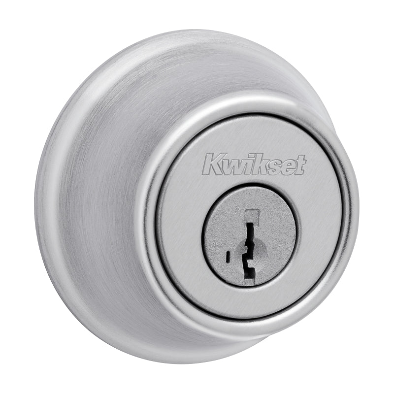 Kwikset 660 Series 660M 26D SMT C Deadbolt, 3 Grade, Keyed Key, Zinc, Satin Chrome, 2-3/8 to 2-3/4 in Backset