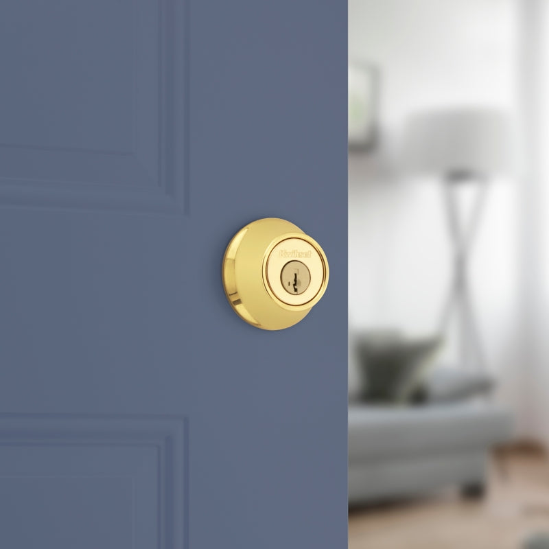 Kwikset 660 Series 660M 3 SMT CP RCS K6 Deadbolt, 3 Grade, Keyed Key, Zinc, Polished Brass, 2-3/8 to 2-3/4 in Backset