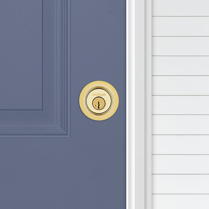Kwikset 660 Series 660M 3 SMT CP RCS K6 Deadbolt, 3 Grade, Keyed Key, Zinc, Polished Brass, 2-3/8 to 2-3/4 in Backset