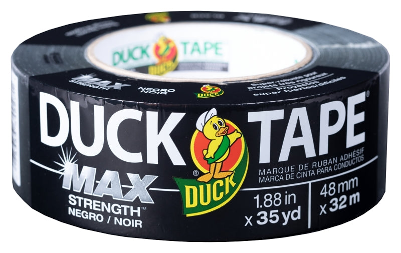 Duck Max Strength 240867 Duct Tape, 35 yd L, 1.88 in W, Black
