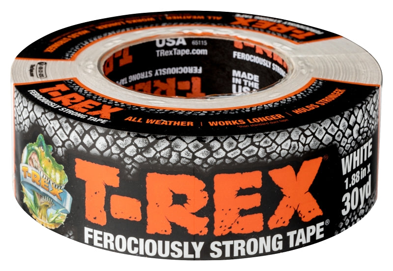T-Rex PC 745 Series 241534 Duct Tape, 30 yd L, 1.88 in W, Cloth/Polyethylene Film Backing, White