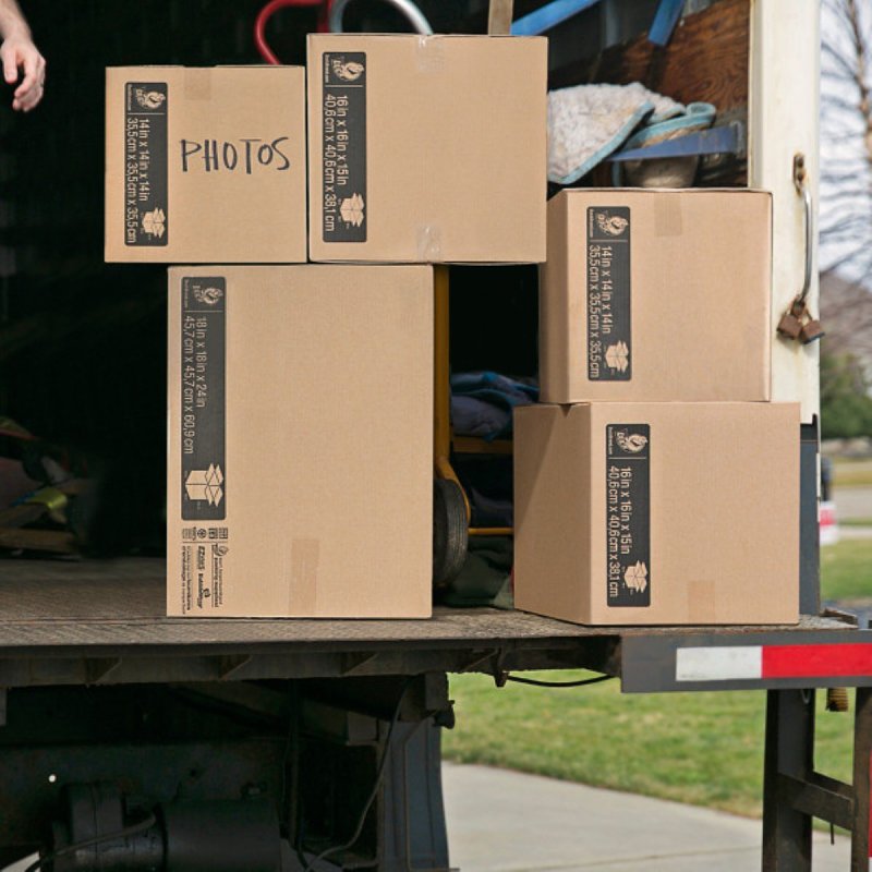 Duck 281502 Kraft Box, 16 in L, 16 in W, 15 in H, 32 lb Capacity, Cardboard, Brown
