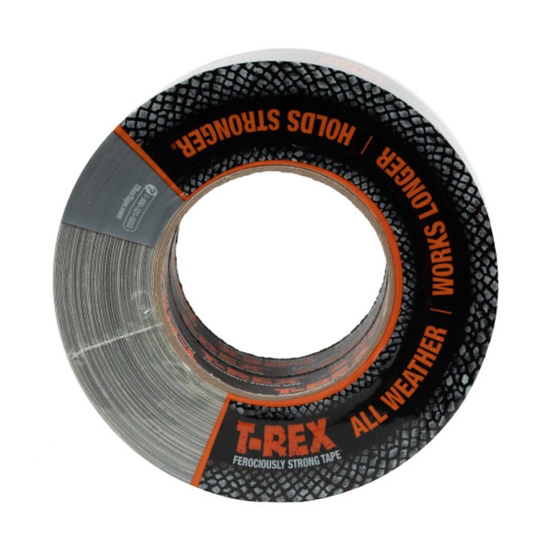 T-Rex 4614152 Duct Tape, 25 yd L, 2.83 in W, Cloth Backing, Gun Metal Gray